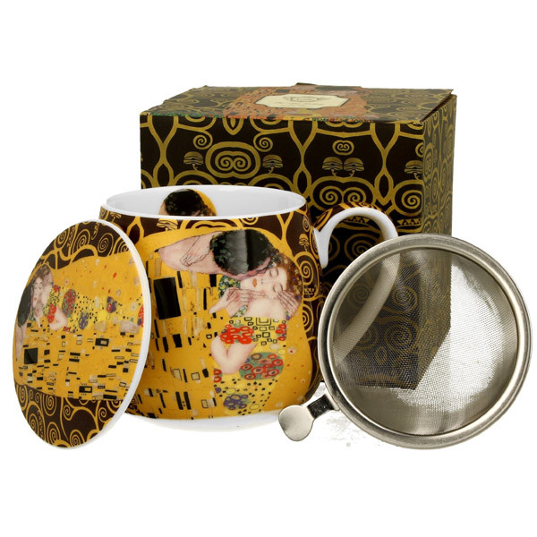 Šolja sa infuzerom  THE KISS BROWN GUSTAV KLIMT 