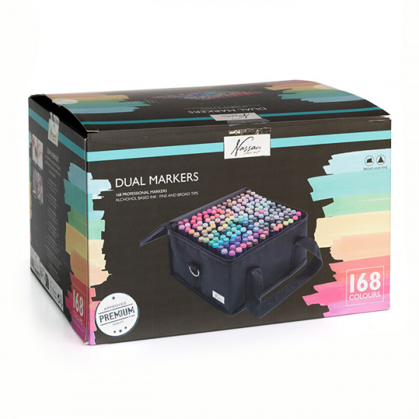 Set dvostranih markera NASSAU 168 komada 