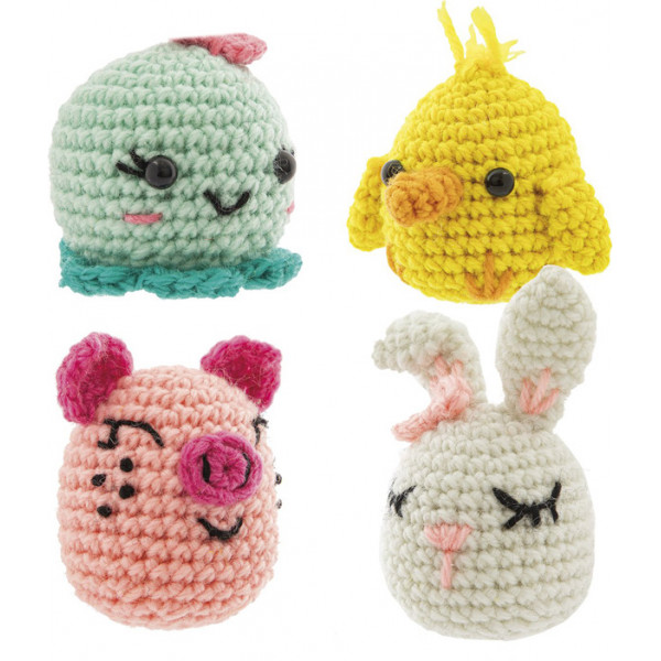 Kreativni set za heklanje PRASE, ZEKA, PILE, OKTOPOD 