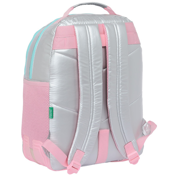 BENETTON ranac školski sa dve pregrade  SILVER 