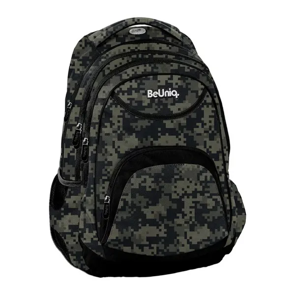 Školski ranac sa tri pregrade BEUNIQ Military grey 