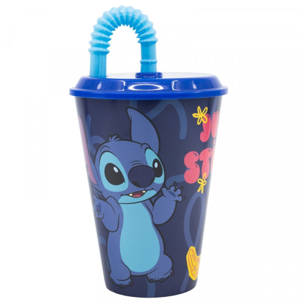 Plastična čaša sa slamčicom STITCH PALMS 
