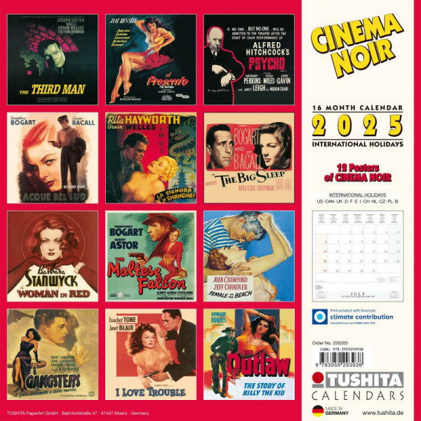 Zidni kalendar CINEMA NOIR 2025 