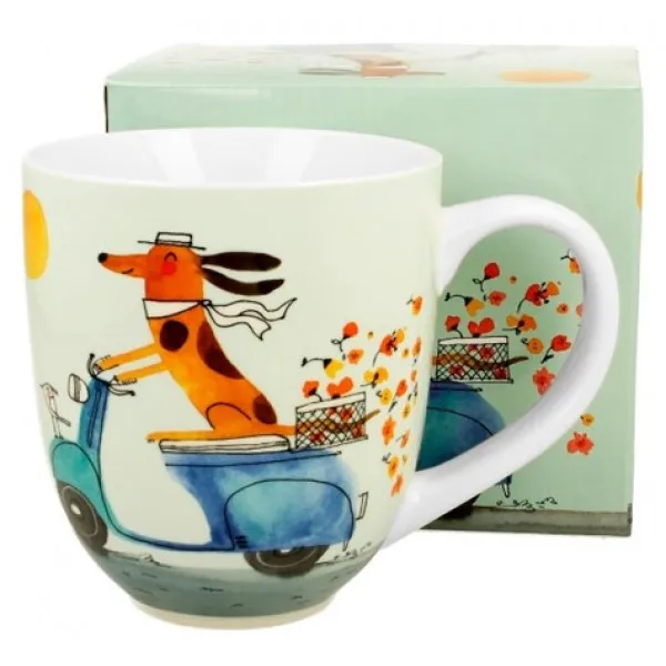 XXL šolja DOG'S WORLD - DOG ON A SCOOTER 1000ml 