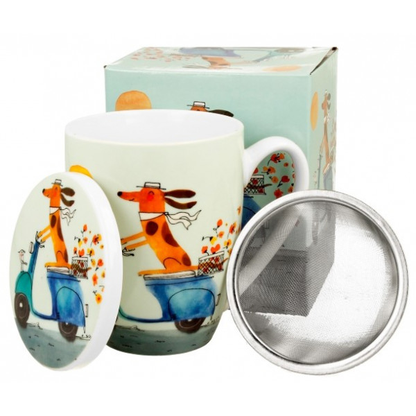 Šolja sa infuzerom DOG'S WORLD - DOG ON A SCOOTER 