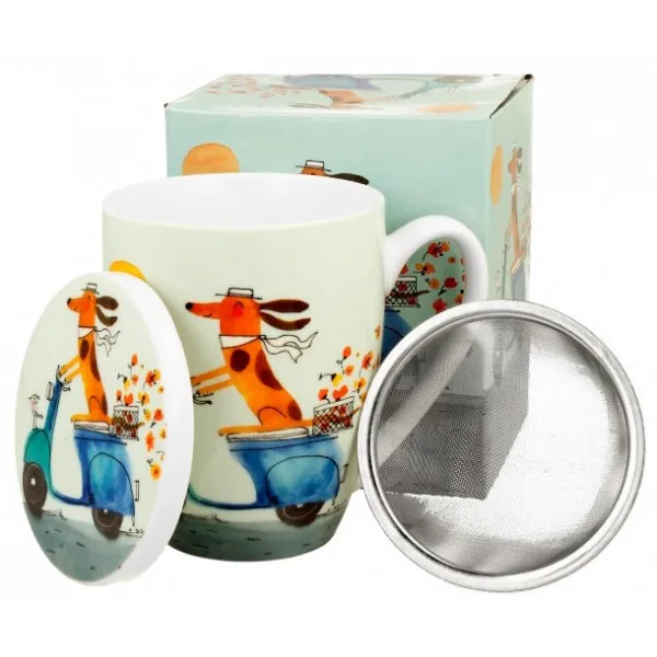 Šolja sa infuzerom DOG'S WORLD - DOG ON A SCOOTER 