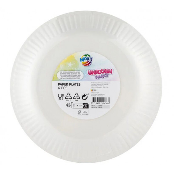 Rođendanski tanjiri 23cm UNICORN 6 kom 