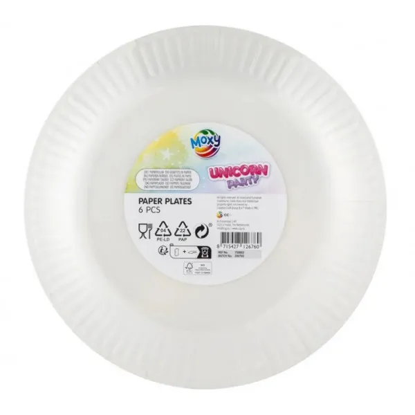 Rođendanski tanjiri 23cm UNICORN 6 kom 