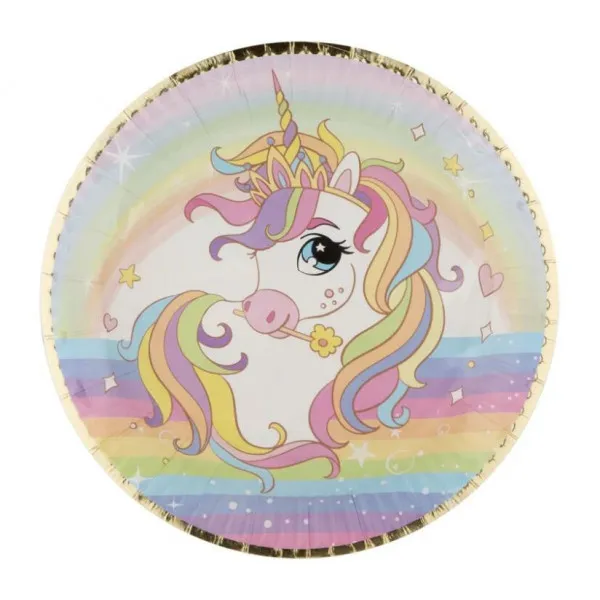 Rođendanski tanjiri 23cm UNICORN 6 kom 