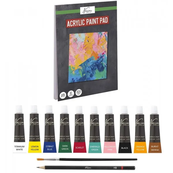 Set akrilnih boja i podloga 
