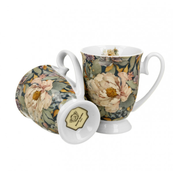 Komplet 2 šolje u poklon kutiji ROYAL PEONY BLUE 340ml 