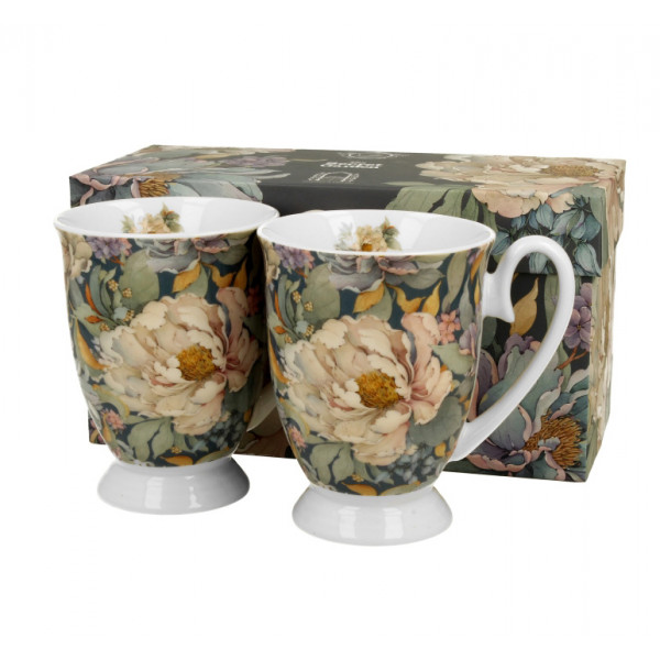 Komplet 2 šolje u poklon kutiji ROYAL PEONY BLUE 340ml 