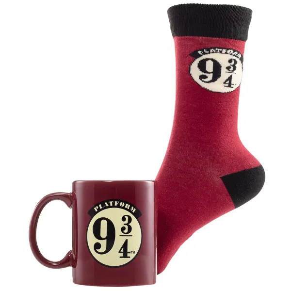 HARRY POTTER poklon set (čarape i šolja) PLATFORM 9 3/4 