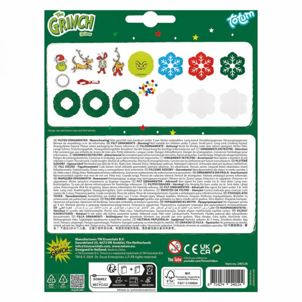 Kreativni set, novogodišnji ukrasi GRINCH 
