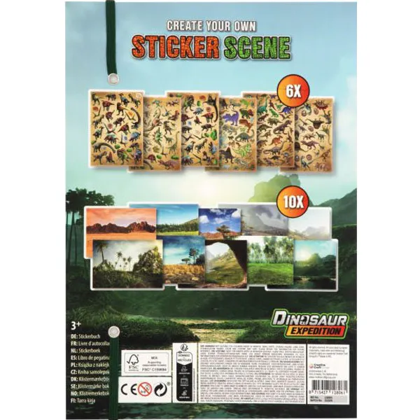 Knjiga sa stikerima A4 DINOSAURUSI 