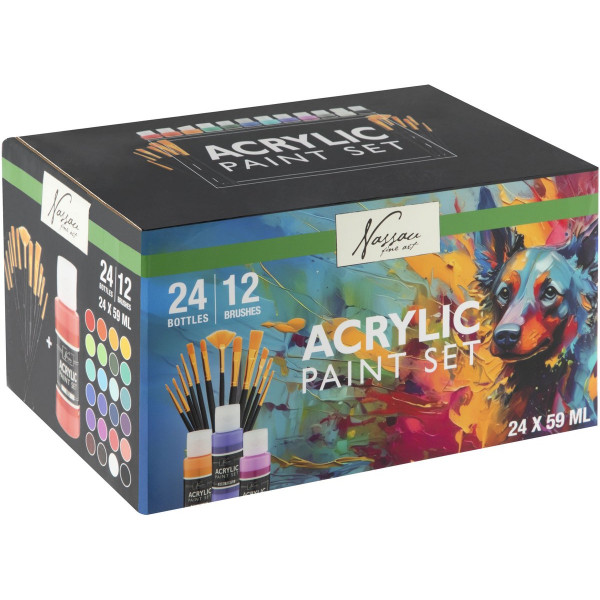 Set akrilnih boja sa četkicama 