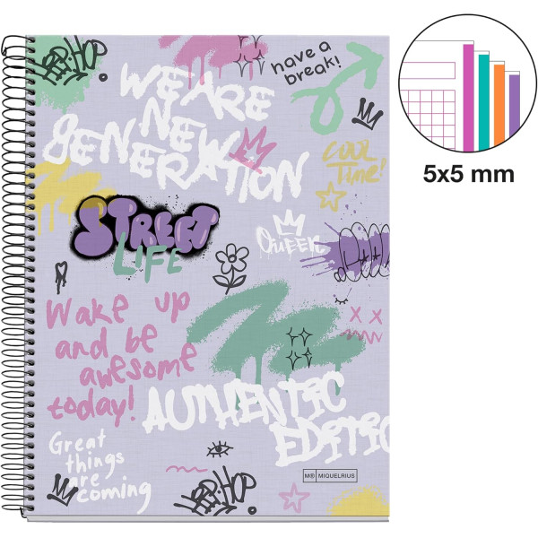 Notes A4 MIQUELRIUS Wake up, 120 listova na kvadratiće 