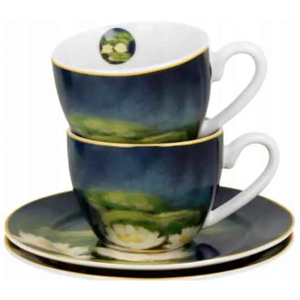 Set dve espreso šolje sa tacnama NENUFARS - C. MONET 