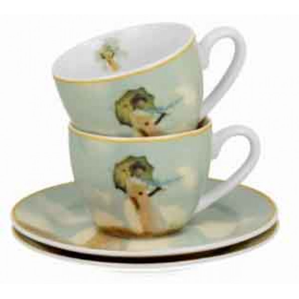 Set dve espreso šolje sa tacnama WOMEN WITH PARASOL - C. MONET 