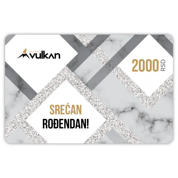 GIFT KARTICA / VAUČER Srećan rođendan siva 2000 