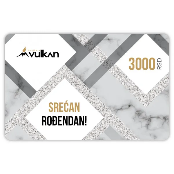 GIFT KARTICA / VAUČER Srećan rođendan siva 3000 