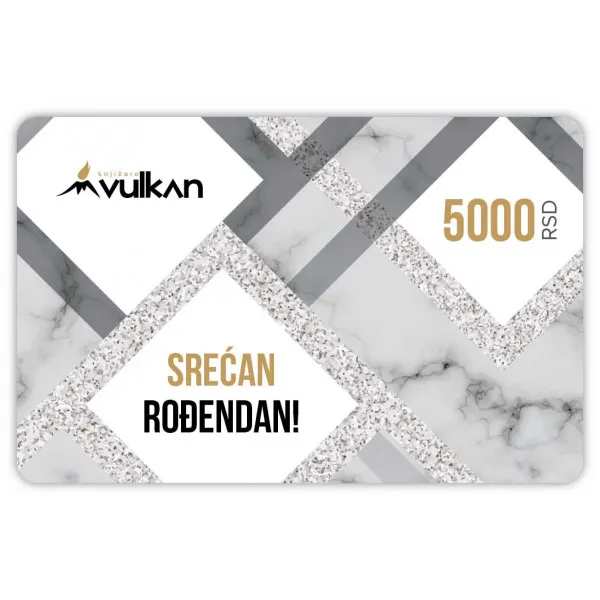 GIFT KARTICA / VAUČER Srećan rođendan siva 5000 