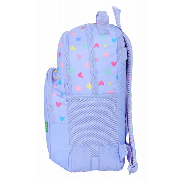 Ranac sa dve pregrade i koliima BENETTON - LILA 45cm 