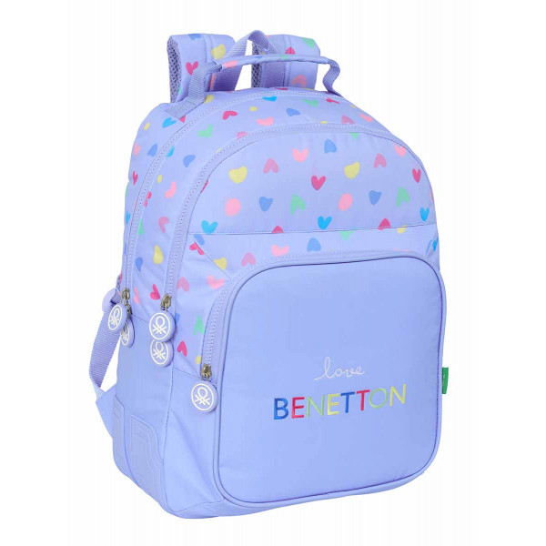 Ranac sa dve pregrade i koliima BENETTON - LILA 45cm 