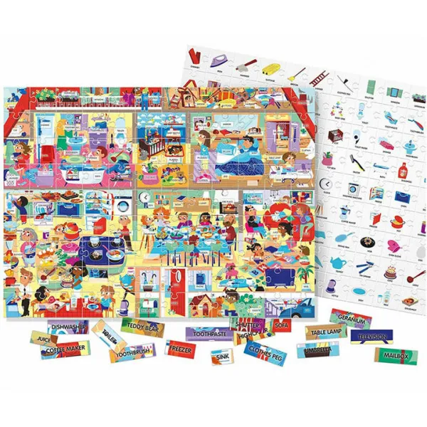 Puzzle za decu KUĆA: 100 ENGLESKIH REČI 