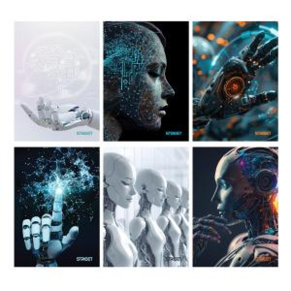 Sveska na linije sa marginom A4, AI, 54 lista 