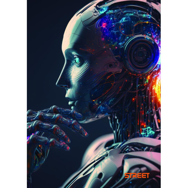 Sveska na linije sa marginom A4, AI, 54 lista 