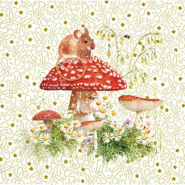 Rođendanska čestitka MOUSE ON MUSHROOM 