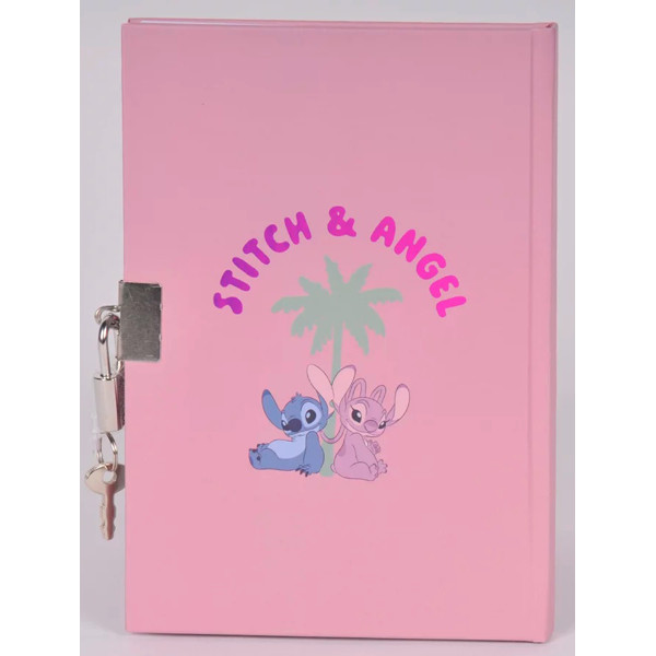 Dnevnik A5 sa ključićem STITCH AND ANGEL - PINK 