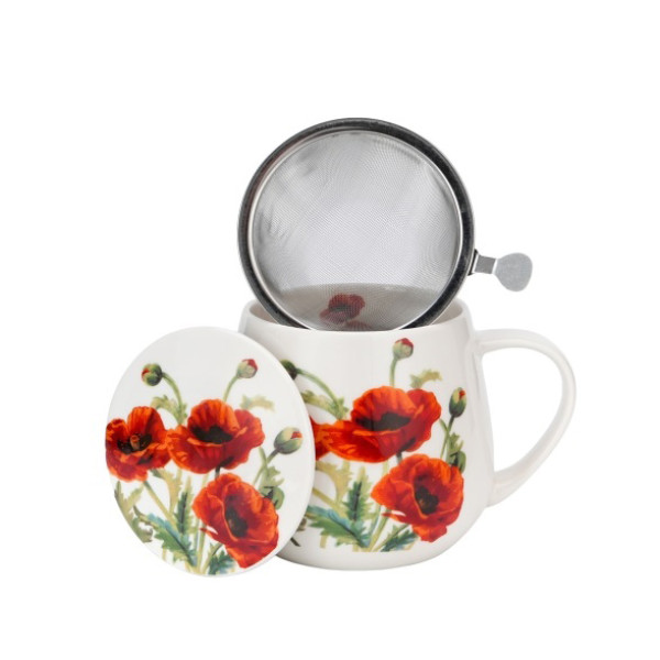 Šolja okrugla sa infuzerom 430ml CLASSIC POPPIES 