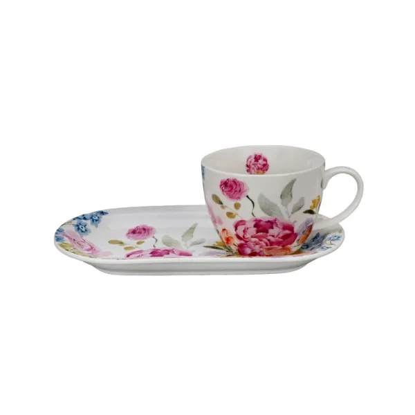Set za doručak šolja 440 ml sa tacnom JUNE 