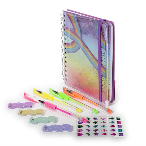 Notes sa spiralom + 4 gel olovke + stikeri 