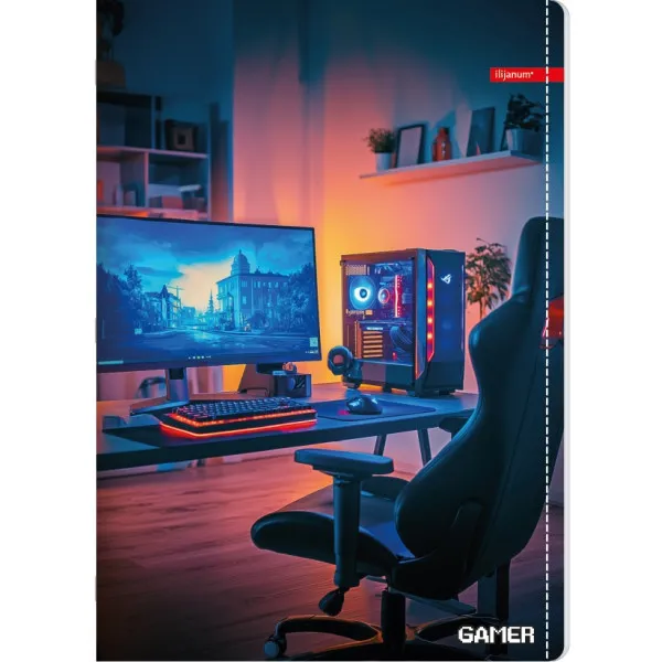 Sveska uske i široke linije A4 GAMER 52 lista (Više vrsta) 