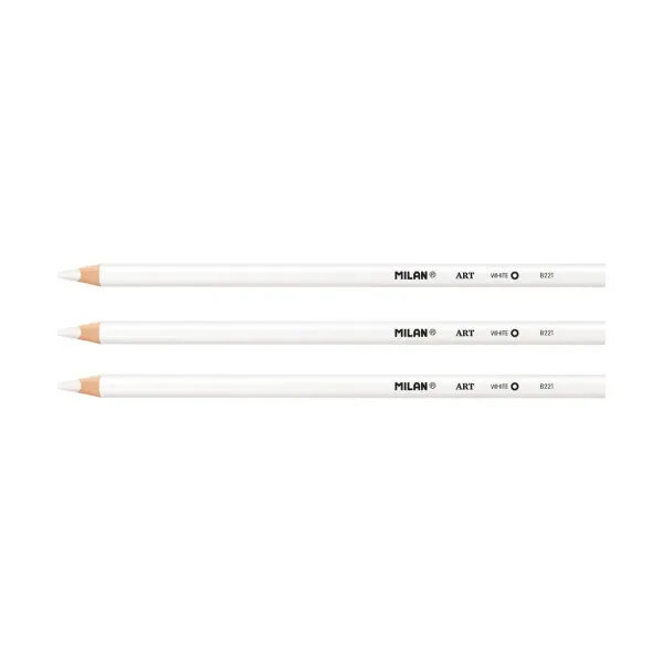 Bele drvene bojice sa gumicom MILAN 