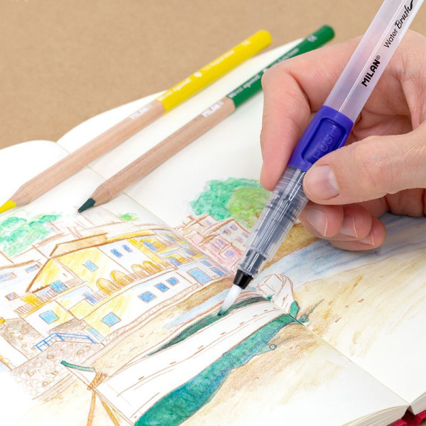 Dopunjiva akvarel četkica 8ml + 5 akvarel bojica MILAN 