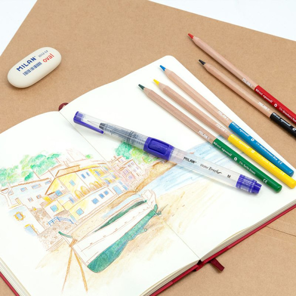 Dopunjiva akvarel četkica 8ml + 5 akvarel bojica MILAN 