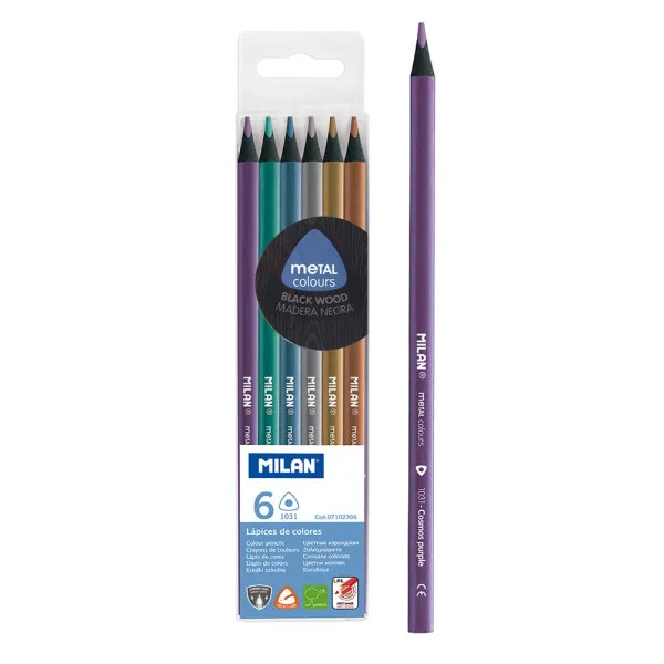 Drvene bojice MILAN METAL 6kom 