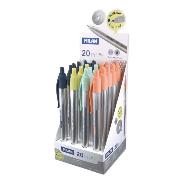 Hemijska olovka ball pen plavo mastilo MILAN - SILVER (Više vrsta) 