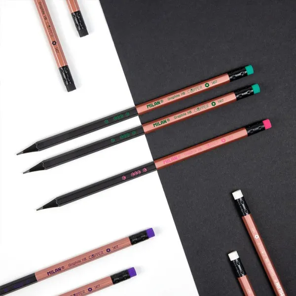 Grafitna olovka HB sa gumicom MILAN - COOPER (Više vrsta) 