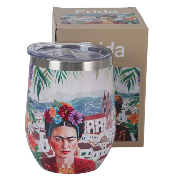 Putna šolja od nerđajućeg čelika MEXICAN ART - RED 