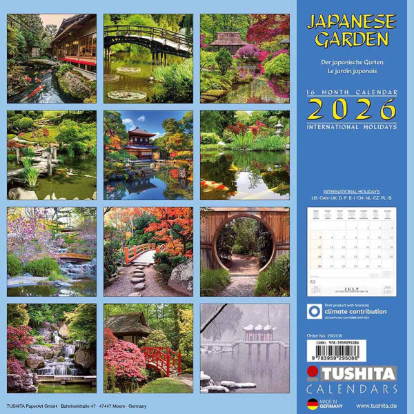 Zidni kalendar 2026 JAPANESE GARDEN 