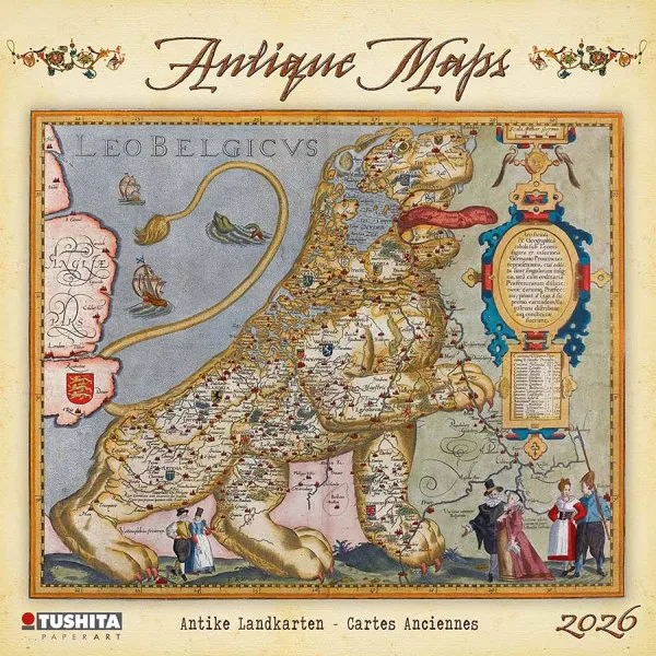 Zidni kalendar 2026 ANTIQUE MAPS 