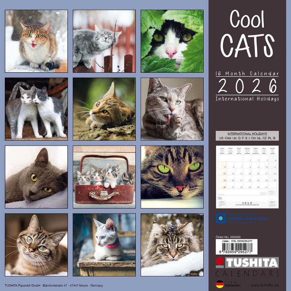 Zidni kalendar 2026 COOL CATS 