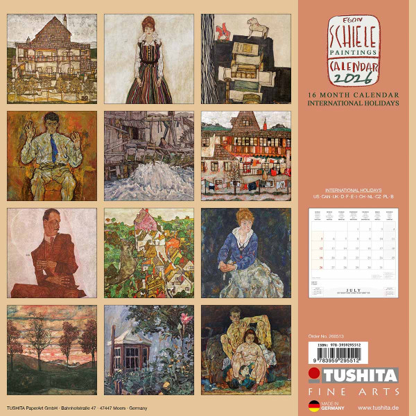 Zidni kalendar 2026 EGON SCHIELE - PAINTINGS 