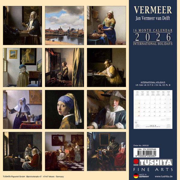 Zidni kalendar 2026 JAN VERMEER 