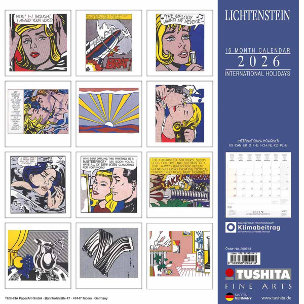 Zidni kalendar 2026 ROY LICHTENSTEIN 